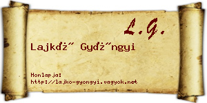 Lajkó Gyöngyi névjegykártya
